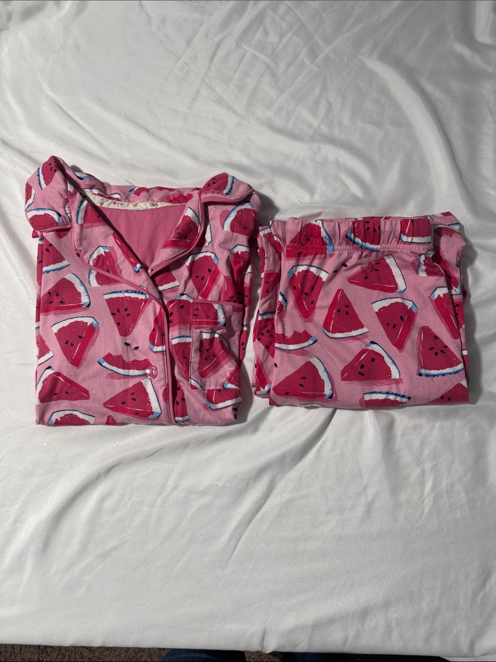 Munki Munki Watermelon Pajama Set Pink Button Front Lounge Sleepwear Women’s M